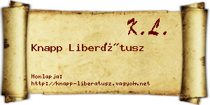 Knapp Liberátusz névjegykártya
